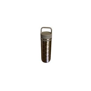 David’s Tea Silver Embossed Effect Stainless Steel Tumbler with Strainer